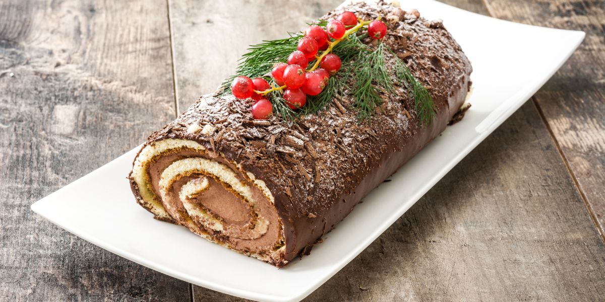 Buche de Noël servie